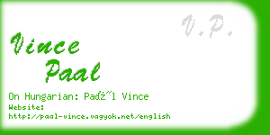 vince paal business card